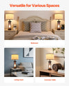 Farmhouse Bedside Nightstand Lamps Set Of 2 With USB Ports