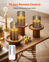 3-Piece Flameless LED Candle Set with Glass Holders & Remote