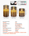 3-Piece Flameless LED Candle Set with Glass Holders & Remote