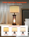 Farmhouse Bedside Nightstand Lamps Set Of 2 With USB Ports