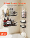 5-Pack Adhesive Shower Caddy Organizer Shelves