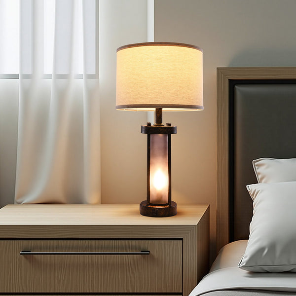Farmhouse Bedside Nightstand Lamps Set Of 2 With USB Ports